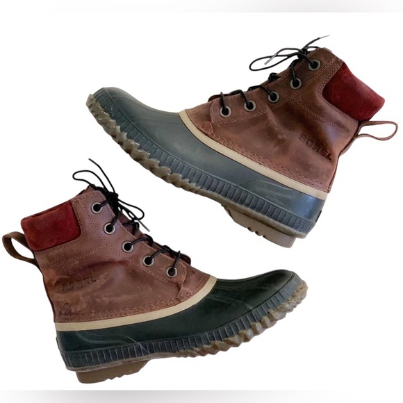 Sorel Men's Cheyanne Lace-up Waterproof Leather Duck Boots Size 8.5 Brown - Picture 7 of 8